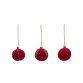 Breshi set of 3 small red decorative pendant balls with gold details