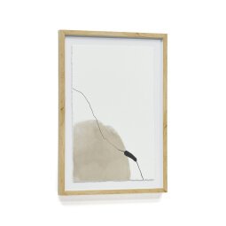 DE_Tableau abstrait Torroella blanc et marron 50 x 70 cm