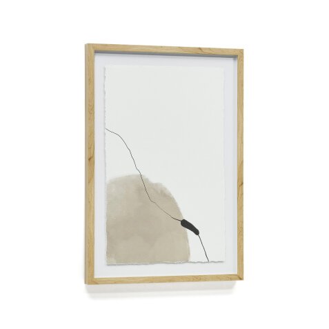 Abstract schilderij Torroella wit en bruin 50 x 70 cm