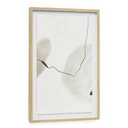 DE_Tableau abstrait Torroella blanc, marron et gris 60 x 90 cm