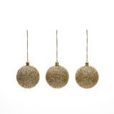 Briam set of 3 large gold decorative pendant balls