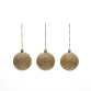 Briam set of 3 large gold decorative pendant balls