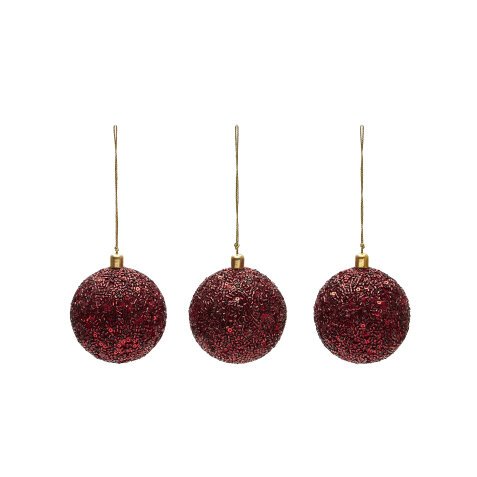 Set Briam de 3 boules suspendues de décoration grandes rouges