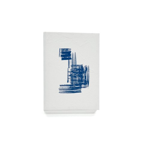 Tableau abstrait Sagaro blanc et bleu 30 x 40 cm