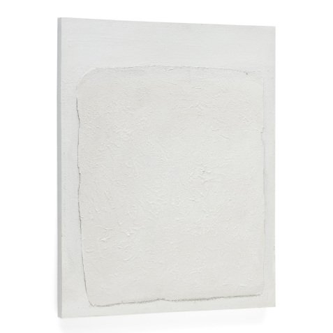 Rodes abstract textured canvas in white, 80 x 100 cm