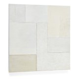 Tableau abstrait Pineda blanc 95 x 95 cm