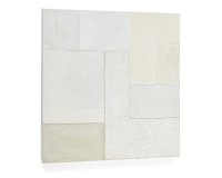 Lienzo abstracto Pineda blanco 95 x 95 cm