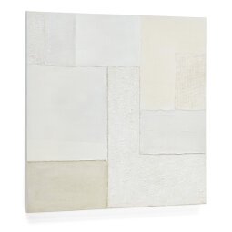 Pineda abstract canvas in white, 95 x 95 cm