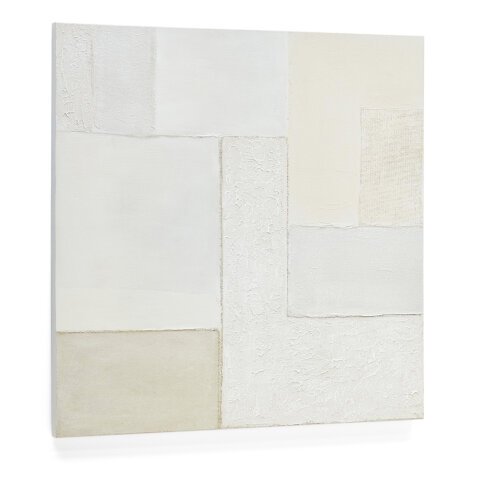 DE_Tableau abstrait Pineda blanc 95 x 95 cm