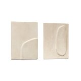 Mirta set of 2 beige papier-mâché wall hangings 29 x 39 cm