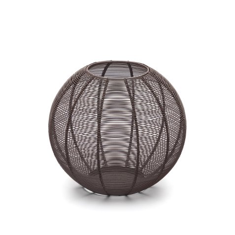 Amer spherical candle holder in brown metal