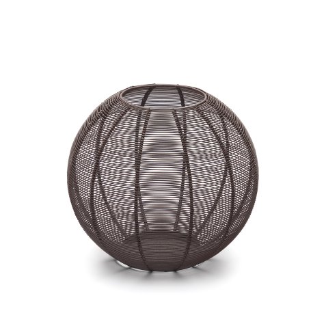 Amer spherical candle holder in brown metal