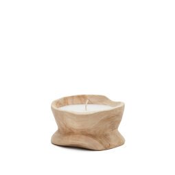 Maelia wooden candle with a natural finish Ø 20 cm