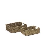 Tossa set of 2 natural fiber boxes, 28 x 20 cm / 32 x 27 cm