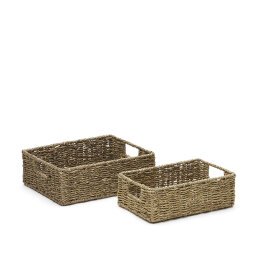 Tossa set of 2 natural fiber boxes, 28 x 20 cm / 32 x 27 cm