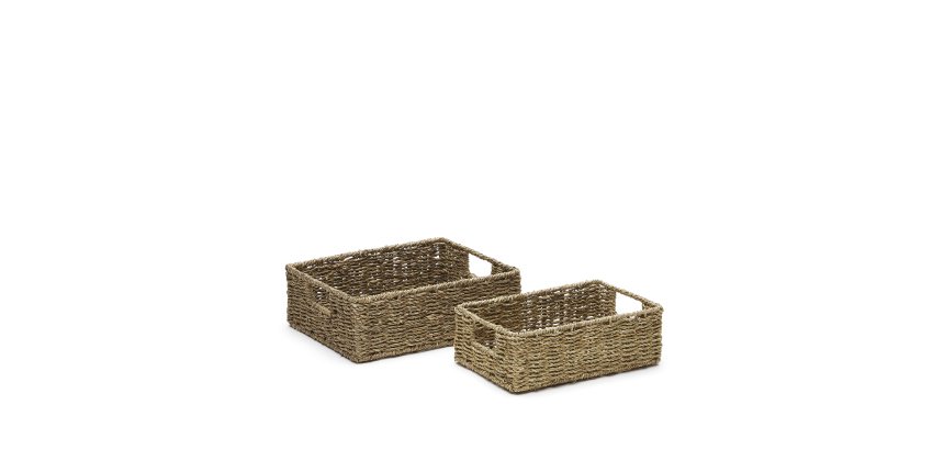 Tossa set of 2 natural fiber boxes, 28 x 20 cm / 32 x 27 cm