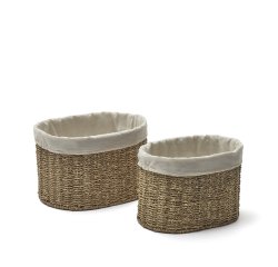 Set Tossa mediano de 2 cestas de fibras naturales