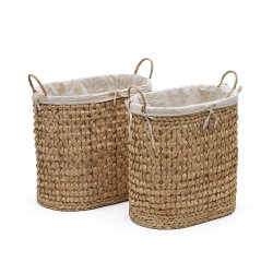 Set Tressa de 2 cestos de ropa de fibras naturales 50 cm / 60 cm