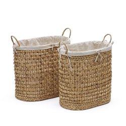 Tressa Set of 2 Natural Fibre Clothes Baskets 50cm / 60cm