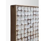 Cabecero Kron de madera maciza de mango y cáscaras de coco para cama de 160 cm