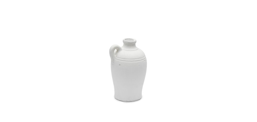 Palafrugell terracotta vase in white, 30.5 cm