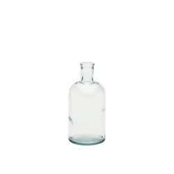 Brenna vase in 100% recycled transparent glass, 19 cm