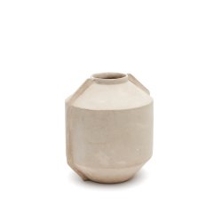 Jarrón Meja de papel maché beige 38 cm