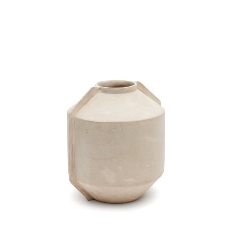 Meja beige papier-mâché vase 38 cm