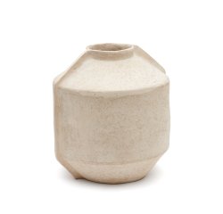 Jarrón Meja de papel maché beige 47 cm