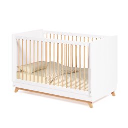 Maralis evolving cot made from solid beech wood with a white finish, 70 x 140 cm