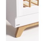 Cuna evolutiva Maralis de madera maciza de haya con acabado blanco 70 x 140 cm