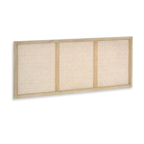 Rexit solid white cedarwood and rattan headboard, for 160 cm beds