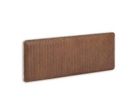 Cabecero Natesa de madera maciza de teca y piel para cama de 160 cm