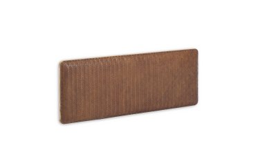 Cabecero Natesa de madera maciza de teca y piel para cama de 160 cm