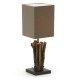 Lampe de table Antares en bois rouge et bois d'hévéa