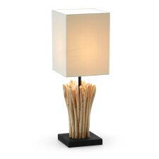 Lampe de table Boop en bois massif rouge et en bois d'hévéa