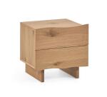 Rasha bedside table with oak veneer with natural finish 49 x 45 cm