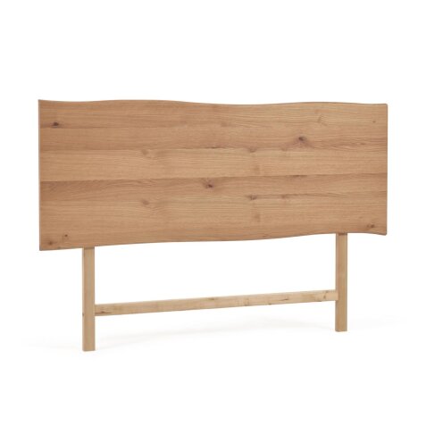 Rasha oak wood veneer headboard with a natural finish, for 160 cm beds