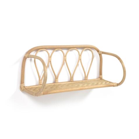 Nyarai rattan shelf with natural finish, 58 x 25 cm