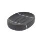 Cerisa black ceramic soap dish with white detail