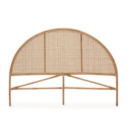 Quiterie round rattan headboard with a natural finish, 150/160 cm