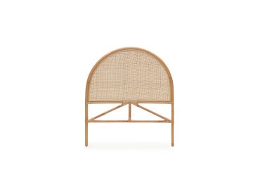 Quiterie round rattan headboard with a natural finish, 90 cm