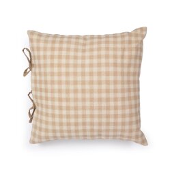 Bigahel cushion cover 100% cotton with beige and white squares 45 x 45 cm