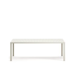 Mesa de exterior Culip de aluminio con acabado blanco 220 x 100 cm