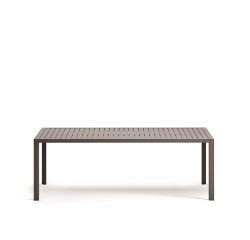 Mesa de exterior Culip de aluminio con acabado marrón 220 x 100 cm