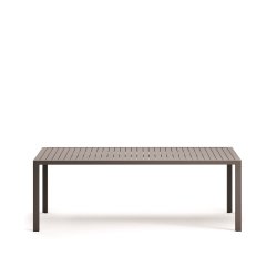 DE_Table de jardin Culip en aluminium finition marron 220 x 100 cm