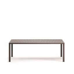 DE_Table de jardin Culip en aluminium finition marron 220 x 100 cm