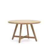 Mesa redonda 100% exterior Urgell de madera maciza de eucalipto Ø 130 cm FSC