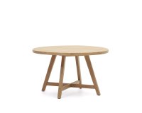 Mesa redonda 100% exterior Urgell de madera maciza de eucalipto Ø 130 cm FSC