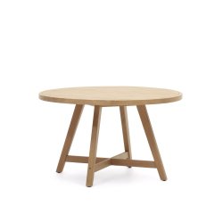 Mesa redonda 100% exterior Urgell de madera maciza de eucalipto Ø 130 cm FSC